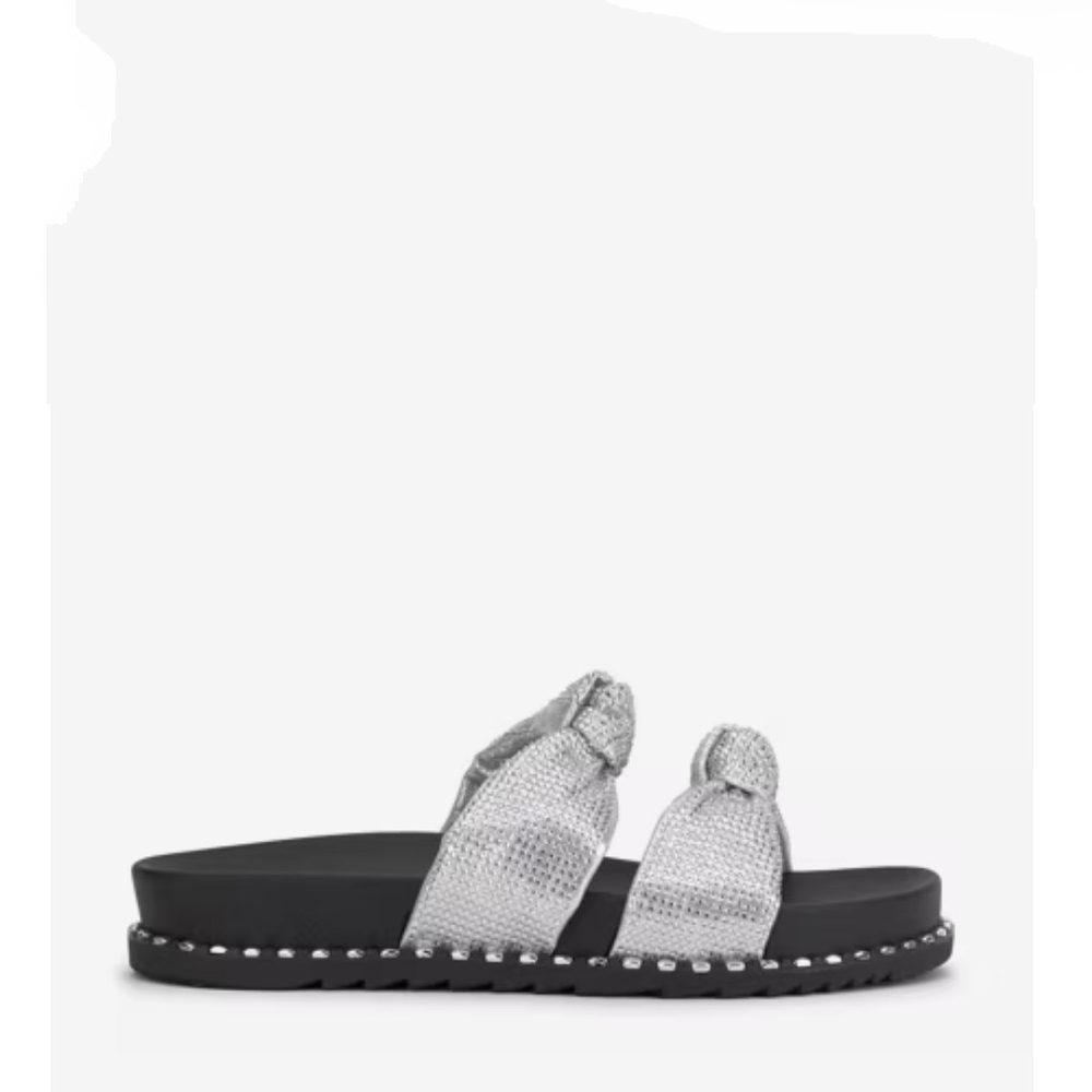 Jessica Simpson Silver and Black Strappy Sandals